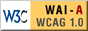 Símbolo que indica contenido web conforme al nivel A de la recomendación de accesibilidad web del W3C